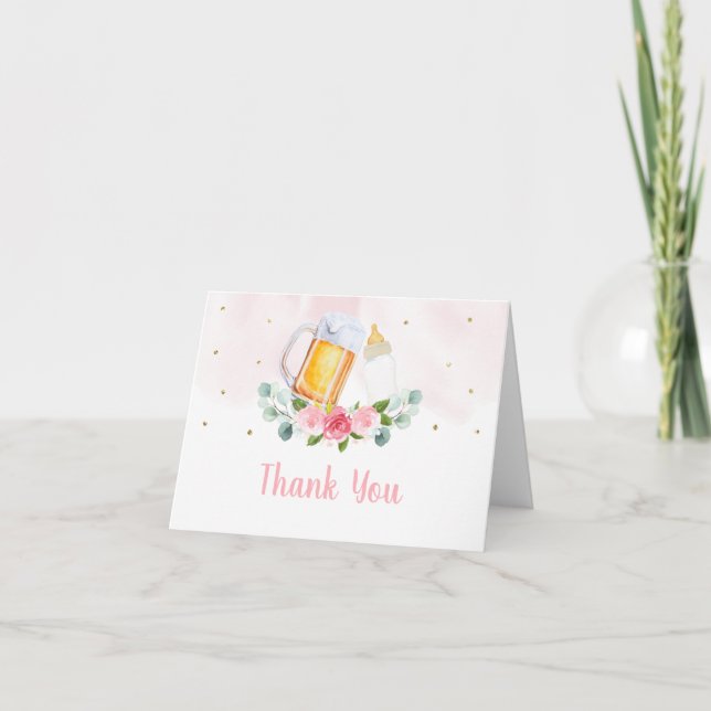 Le bébé brasse du Merci de Baby shower d'or rose (Devant)