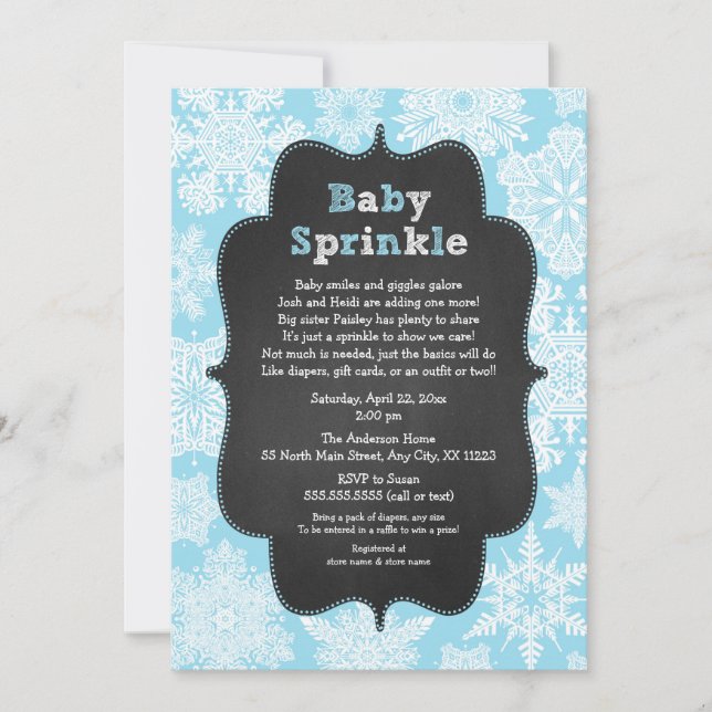 Le bébé de garçon bleu arrosent des invitations (Devant)