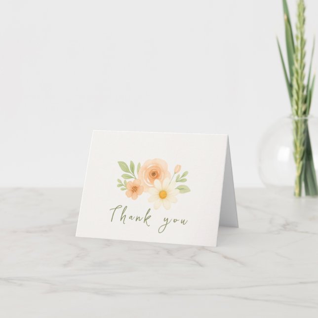 Le bébé est en fleurs Carte de remerciements (Devant)