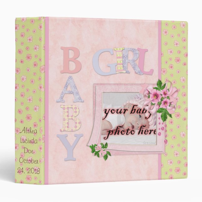 Le bébé fleurit le classeur d'album photos d'album (Devant/Côté)