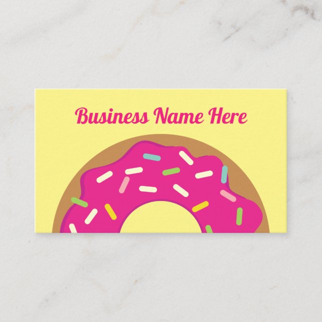 Le beignet rose arrose le modèle de carte de (Devant)
