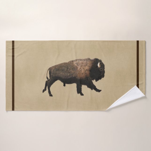 Le Bison De Galage Sur Papier Ancien (Serviette de bain)
