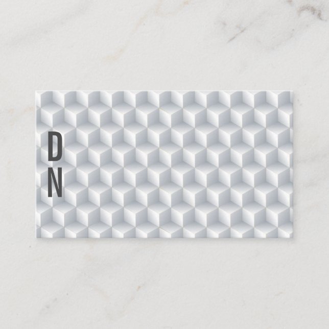 Le blanc 3D sans couture cube le carte de visite (Devant)