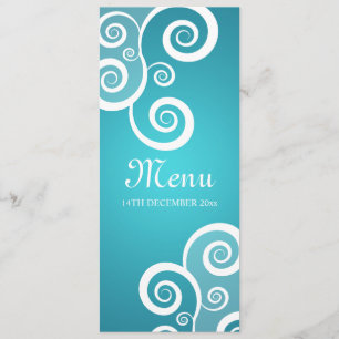 Le blanc élégant de menu de mariage tourbillonne