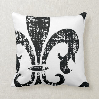 Le blanc noir a affligé le coussin de fleurdelis