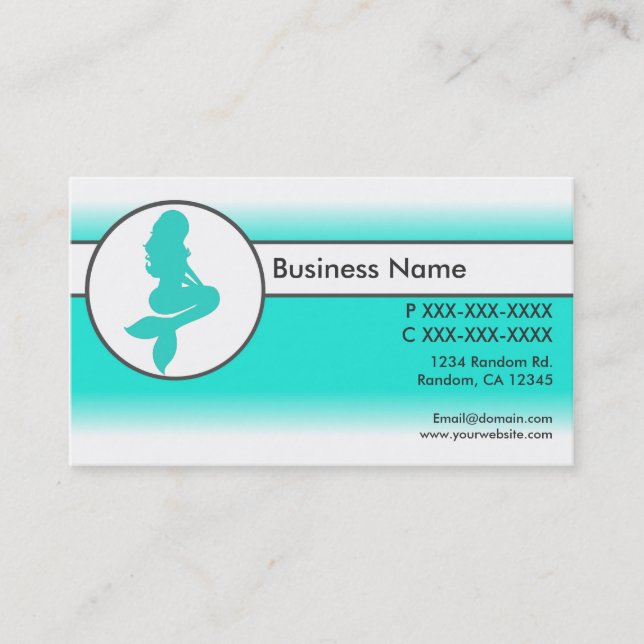 Le blanc turquoise se fanent les cartes de visite (Devant)