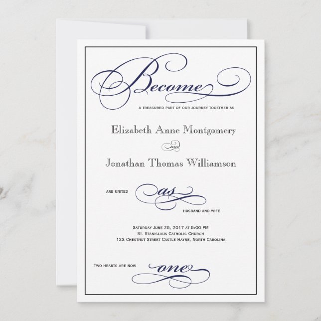 Le bleu de la marine devient un Faire-part de mari (Devant)