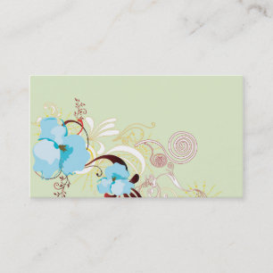 Le bleu fleurit le carte de visite