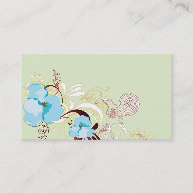 Le bleu fleurit le carte de visite (Devant)