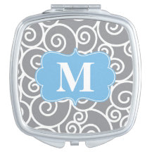 Le bleu gris tourbillonne miroir compact de