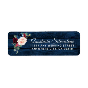 Le bleu marine Bourgogne rougissent le mariage en