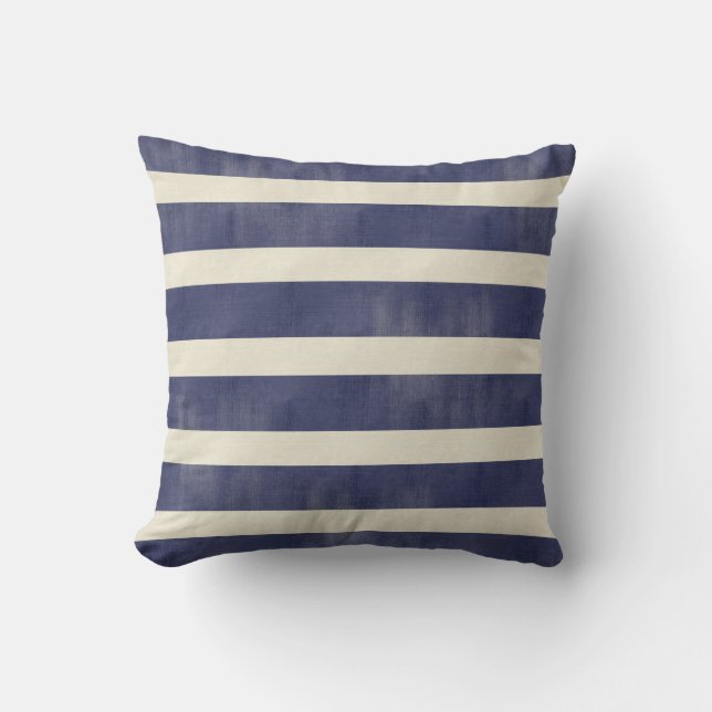 Le bleu marine Tan a affligé le coussin large de (Recto)