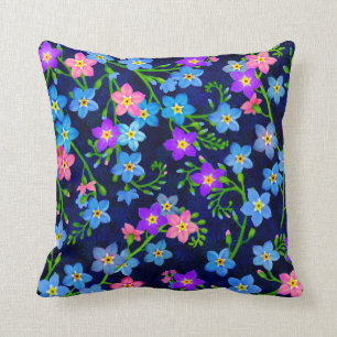 Le bleu m'oublient pas coussin de fleurs de jardin