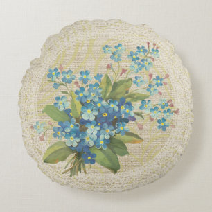 Le bleu m'oublient pas et lacent le coussin