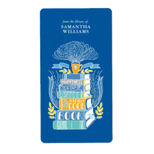 "Le bonheur est café et livres" Plaque