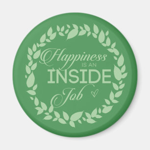 Le Bonheur Est Un Aimant De Serrure Verte À L'Inté