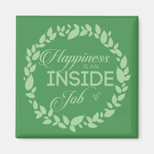 Le Bonheur Est Un Aimant De Serrure Verte À L'Inté