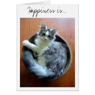 Le bonheur est un bol rempli de carte de chaton