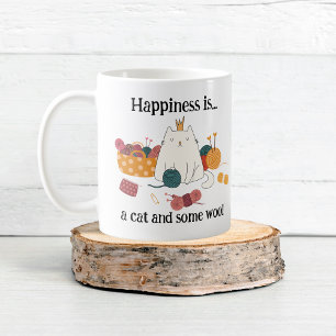 Le bonheur est un CAT et un Tricot WOOL Chat Mug