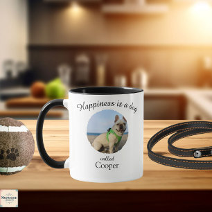 Le bonheur est un mug personnalisé Chien
