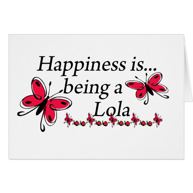 Le bonheur est un PAPILLON de Lola (Devant horizontal)