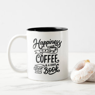 Le bonheur est une tasse de café, mug deux tons