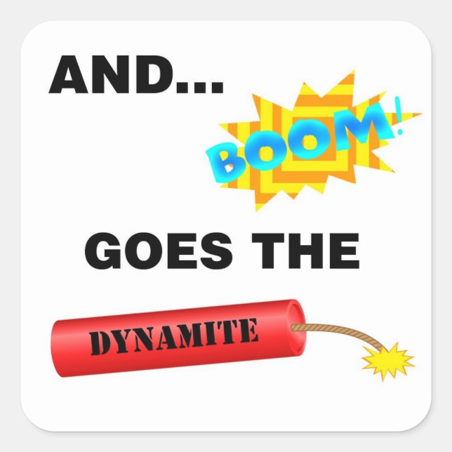 Le boom va les autocollants de carré de dynamite (Devant)