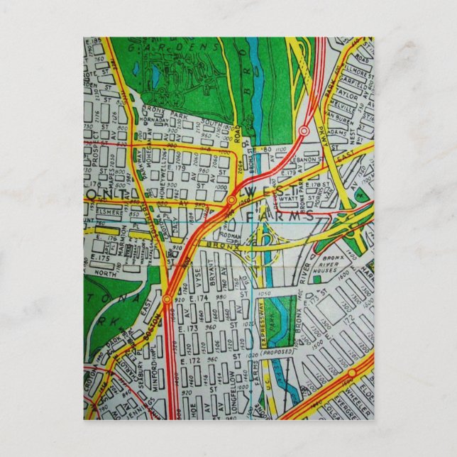 Le Bronx, NY Carte Vintage (Devant)