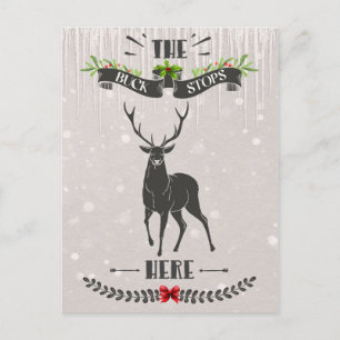 Le Buck Stoppe Ici Joyeux Noël Deer Carte Postale