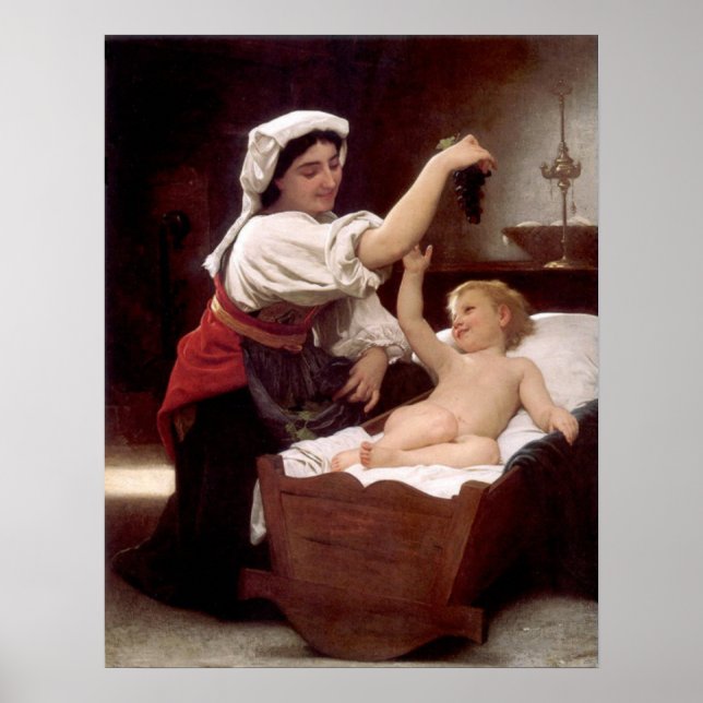 Le Bunch of Grapes 1868, Poster de Bouguereau (Devant)