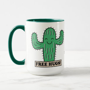 Le cactus libre étreint les tasses nommées faites