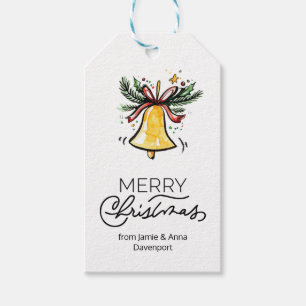 Le cadeau fait sur commande de Noël étiquette