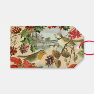 Le cadeau vintage de Noël étiquette avec des
