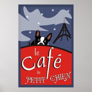 Le Cafe de Petit Chien, Paris (nuit) Poster