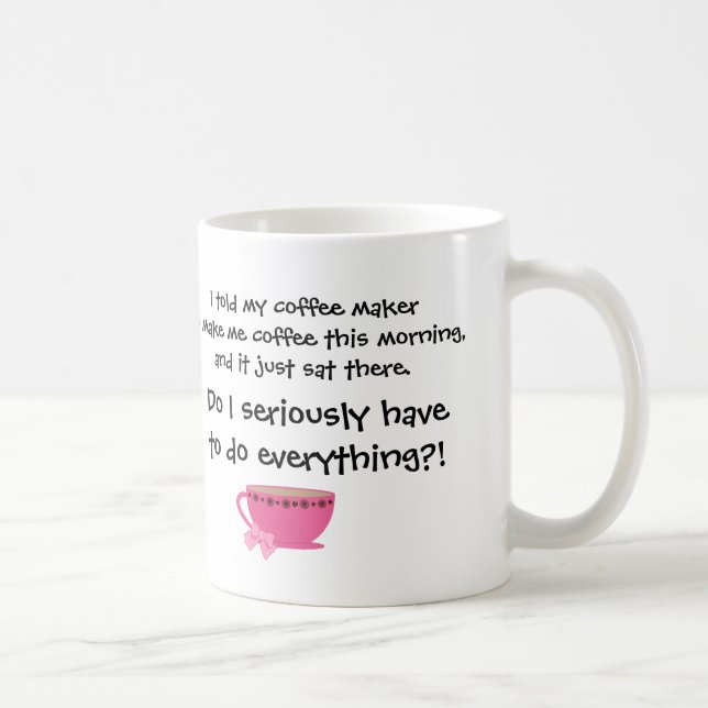 Le café drôle plaisante arc Girly de rose de tasse (Droite)