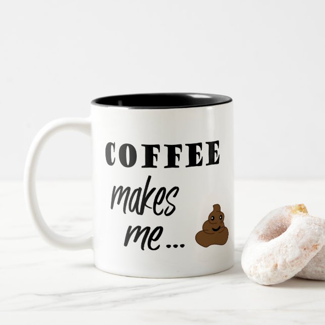 Le café me font la tasse d'art de mot de dunette (Avec donut)
