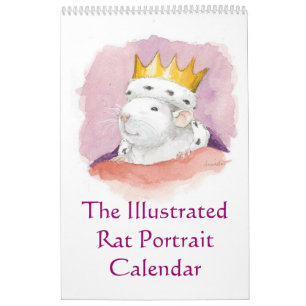 Le calendrier illustré de portrait de rat