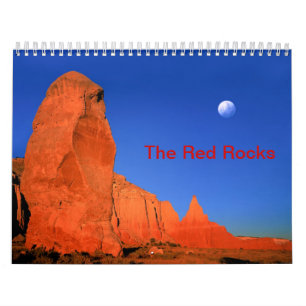 Le calendrier imprimé par coutume rouge de roche