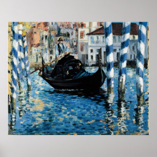 Le canal grand de Venise par Manet - affiche