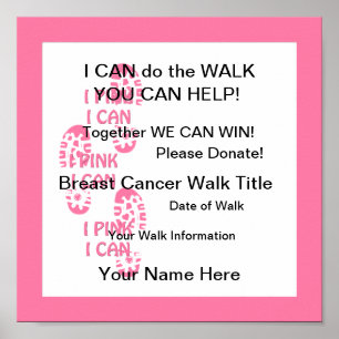 Le cancer du sein rose Walker Pink I Can Poster
