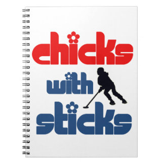Le carnet de notes à spirale de bâtons de Ringette