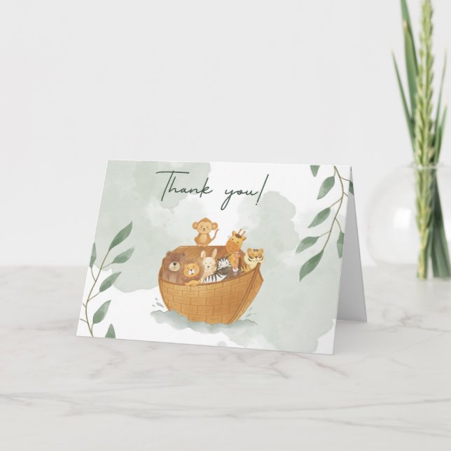 Le Carte de remerciements de Baby shower d'arche d (Devant)