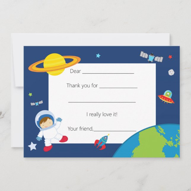 Le carte de remerciements de l'espace d'astronaute (Devant)