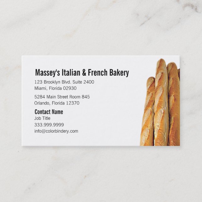 Le carte de visite de Baker douzaine (Devant)