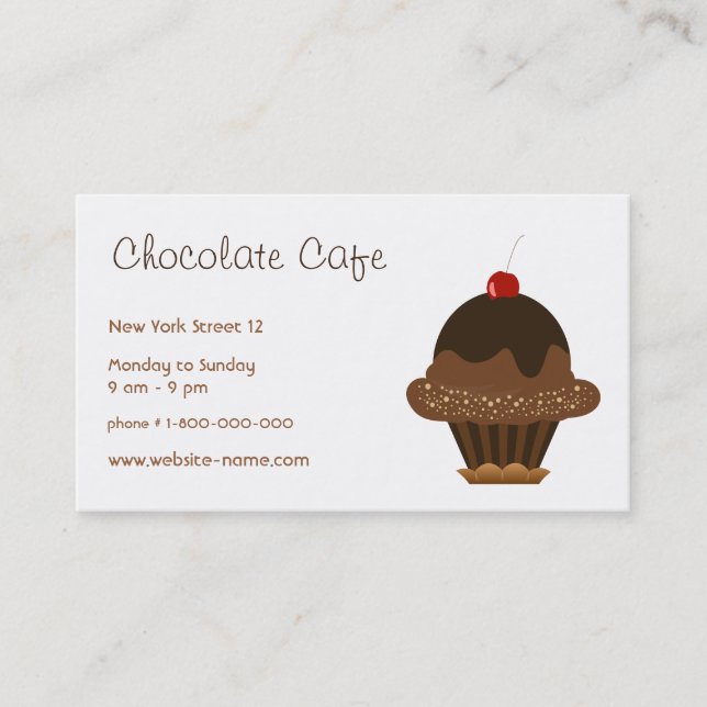 Le carte de visite de boutique de chocolat (Devant)