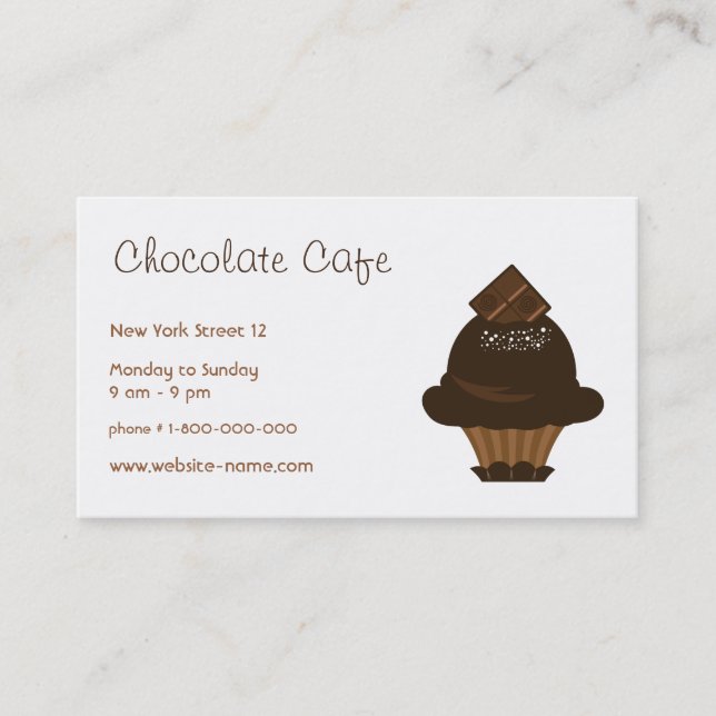 Le carte de visite de boutique de chocolat (Devant)