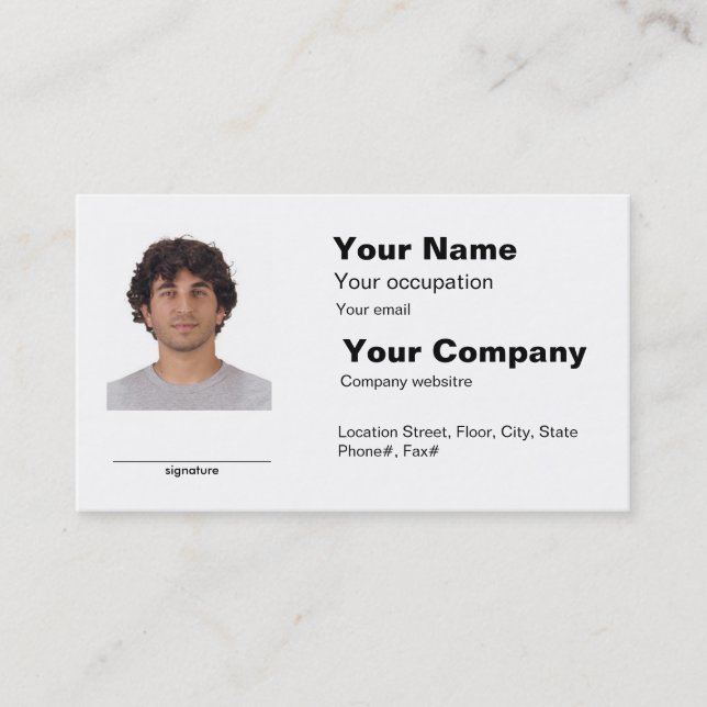 Le carte de visite de garçon de carte d'identité à (Devant)