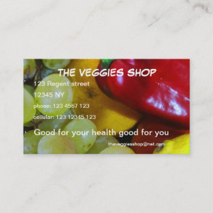 Le carte de visite de magasin de légume