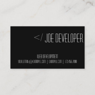 Le carte de visite du développeur web