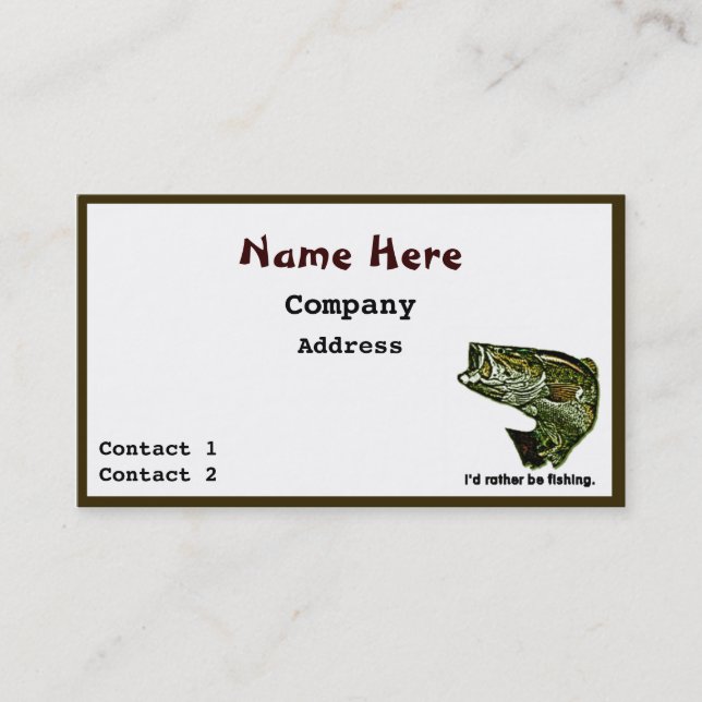 Le carte de visite du pêcheur (Devant)
